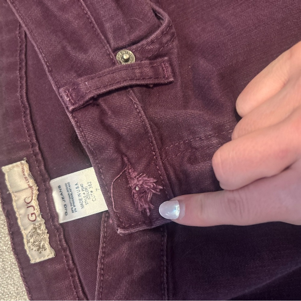 GJG Purple Skinny Jeans | Size 7 Juniors | High Stretch Color Denim Y2K - Picture 4 of 7